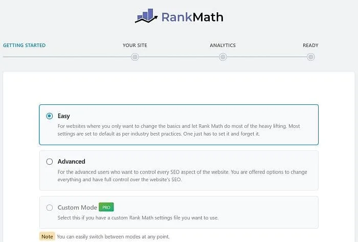 Rank Math setup WordPress SEO plugin dashboard