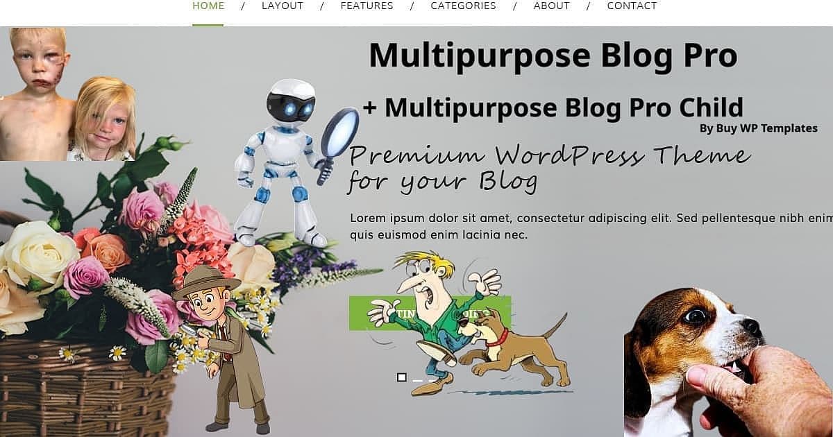 Karmi and Claude AI collaborating to investigate WordPress theme layout problems with magnifying glasses while dog training scene illustrates proper AI collaboration methods