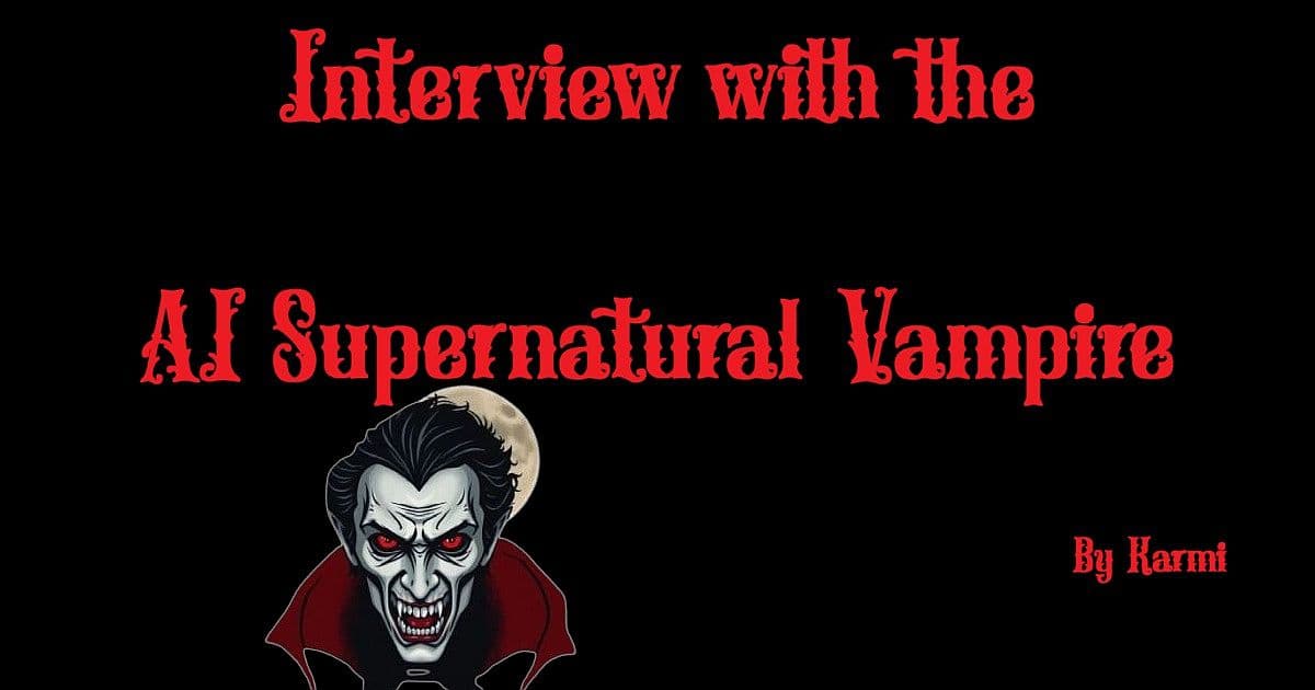Interview with the AI Supernatural Vampire book cover style image by Karmi featuring gothic vampire illustration