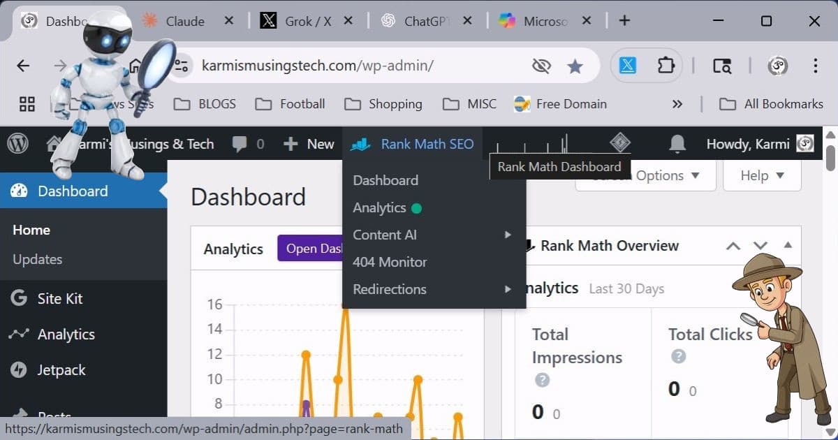 AI technical support comparison for WordPress showing different AI performance results