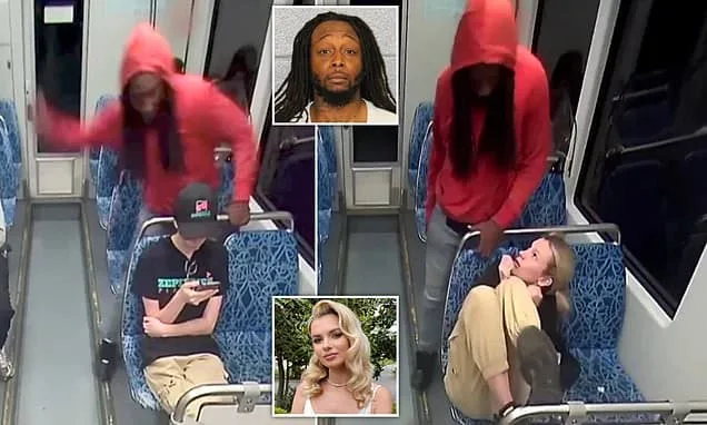 Security camera footage shows Decarlos Brown Jr attacking Iryna Zarutska on Charlotte light rail train before her murder
