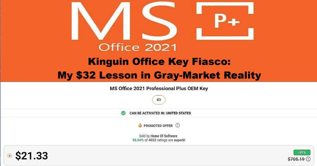 Kinguin Office Key Fiasco, My $32 Lesson in Gray-Market Reality